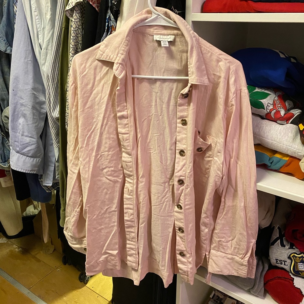 Top shop light pink button up size 10 size M